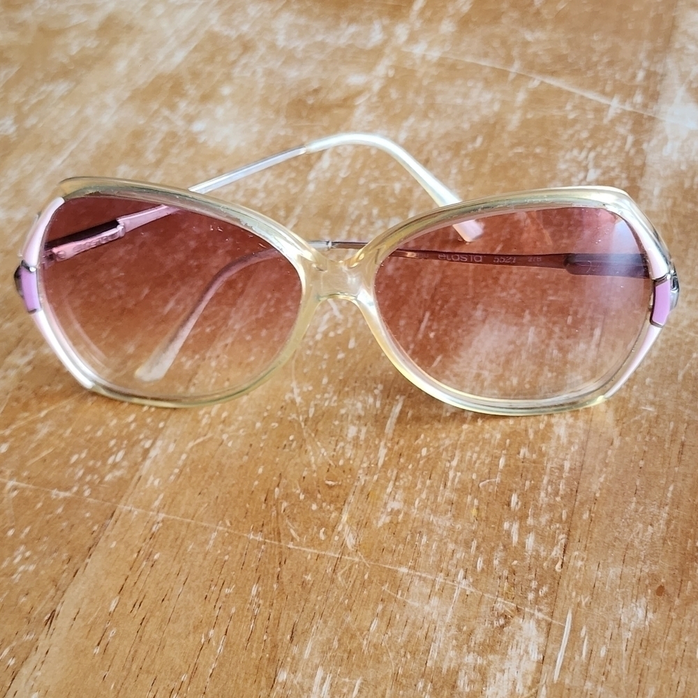 Vintage Safilo oversized prescription eyeglasses color  clear and pink